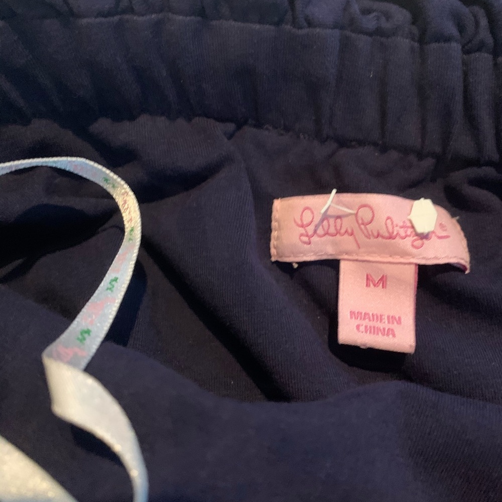 Lilly Pulitzer strapless navy ruffles yellow plaid - Picture 5 of 6